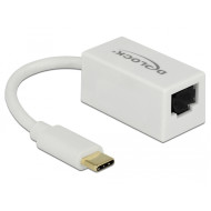 Delock Adapter SuperSpeed USB (USB 3.1 Gen 1) USB Type-C csatlakozódugóval  Gigabit LAN 10/100/100 65906