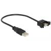 Delock Kábel, USB 2.0-s A típusú bementi csatlakozós USB 2.0-s A-típusú csatlakozóhüvely, panelrög 85462