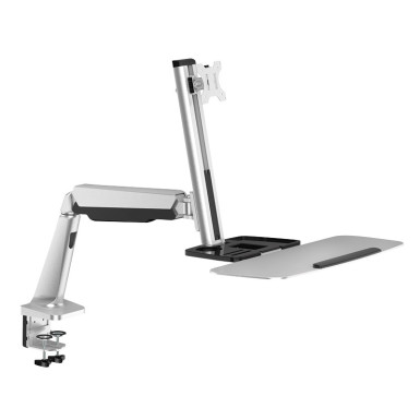 LogiLink Sit-stand workstation monitor desk mount, tilt -15/+15, swivel -90/+90, level adjustment BP0040
