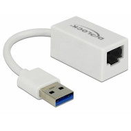 DELOCK Átalakító USB 3.0 to Gigabit LAN kompakt, fehér 65905