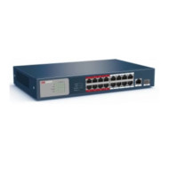 Hikvision 18 portos PoE switch, 16 PoE + 1 SFP +1 RJ45 uplink port, nem menedzselhető DS-3E0318P-E/M