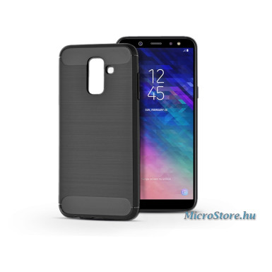 Haffner Samsung A605 Galaxy A6 Plus (2018) szilikon hátlap - Carbon - fekete PT-4526