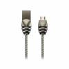 CANYON Micro USB 2.0 standard cable, Power & Data output, 5V 2A, OD 3.5mm,  metallic Jacket, 1m,  gun color CNS-USBM5DG