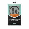 CANYON Micro USB 2.0 standard cable, Power & Data output, 5V 2A, OD 3.5mm,  metallic Jacket, 1m,  gun color CNS-USBM5DG