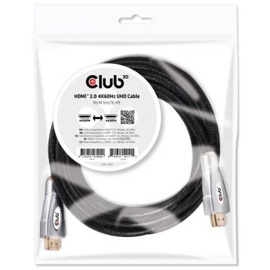 CLUB3D HDMI 2.0 - HDMI 2.0 UHD 5m kábel CAC-2312 CLUB3D HDMI 2.0 - HDMI 2.0 UHD 5m kábel CAC-2312