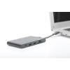 Universal Travel Docking Station USB Type C, 9-port, Dual Monitor, 4K 30Hz, alum DA-70865