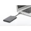 Universal Travel Docking Station USB Type C, 9-port, Dual Monitor, 4K 30Hz, alum DA-70865