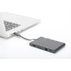 Universal Travel Docking Station USB Type C, 9-port, Dual Monitor, 4K 30Hz, alum DA-70865
