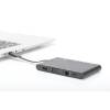 Universal Travel Docking Station USB Type C, 9-port, Dual Monitor, 4K 30Hz, alum DA-70865