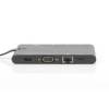 Universal Travel Docking Station USB Type C, 9-port, Dual Monitor, 4K 30Hz, alum DA-70865