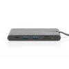 Universal Travel Docking Station USB Type C, 9-port, Dual Monitor, 4K 30Hz, alum DA-70865