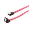 Gembird Serial ATA III 10 cm Data Cable with 90 degree bent, metal clips, red CC-SATAM-DATA90-0.1M