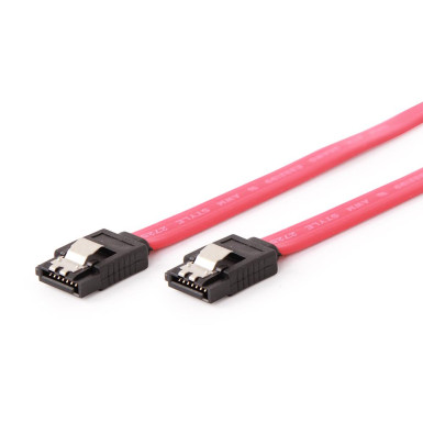 Gembird Serial ATA III 10 cm Data Cable, metal clips, red CC-SATAM-DATA-0.1M