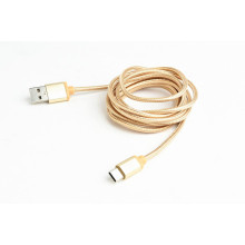 Gembird USB 2.0 cable to type-C, cotton braided, metal connectors, 1.8m, gold CCB-mUSB2B-AMCM-6-G