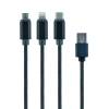 Gembird USB charging combo 3-in-1 cable, black, 1m CC-USB2-AM31-1M