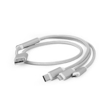 Gembird USB charging combo 3-in-1 cable, silver, 1m CC-USB2-AM31-1M-S