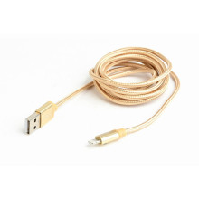 Gembird USB to 8-pin cable, cotton braided, metal connectors, 1.8m, gold CCB-mUSB2B-AMLM-6-G