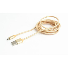 Gembird cotton braided micro USB cable 2.0 AM-MBM5P 1.8M, metal connectors,gold CCB-mUSB2B-AMBM-6-G