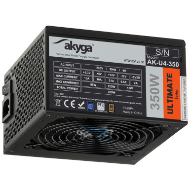 Akyga Ultimate ATX Power Supply 350W AK-U4-350 80+Bronze Fan12cm P8 4xSATA PCI-E AK-U4-350