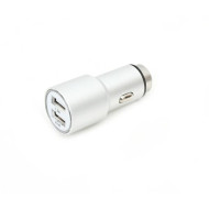 OMEGA USB autós töltő, 2 portos, 2.1A, ezüst OUCC2MS