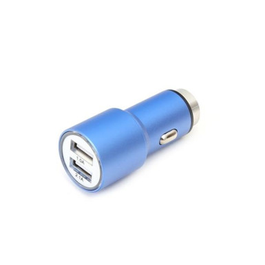 OMEGA USB autós töltő, 2 portos, 2.1A, kék OUCC2MBL