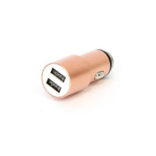OMEGA USB autós töltő, 2 portos, 2.1A, rózsa OUCC2MRG