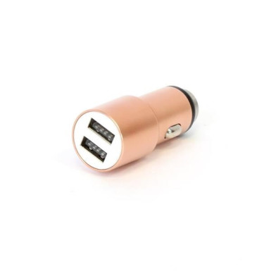 OMEGA USB autós töltő, 2 portos, 2.1A, rózsa OUCC2MRG