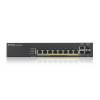 ZYXEL Switch 8x Gigabit POE + 2x Gigabit Combo (RJ45/SFP) standalone vagy NebulaFlex Cloud Smart Menedzselhető (130W) GS1920-8HPV2-EU0101F
