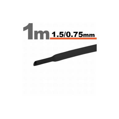 Zsugorcső 1,5mm / 0,75mm fekete 11019F Zsugorcső 1,5mm / 0,75mm fekete 11019F