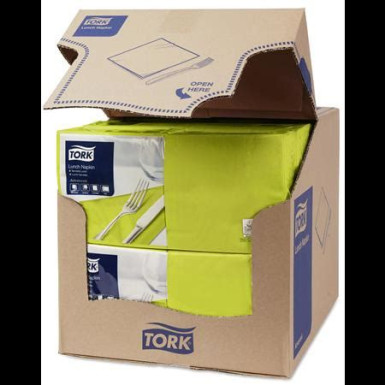 TORK Szalvéta, 1/4 hajtogatott, 2 rétegű, 33x33 cm, TORK "Lunch", lime