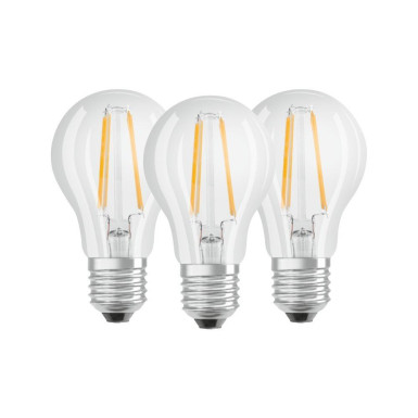 Osram BASE Clas LED fényforrás E27 7W Körte meleg fehér filament (3db) /4058075819290/