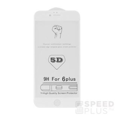 Utángyártott Apple iPhone 7 Plus/8 Plus, 5D Full Glue hajlított tempered glass kijelzővédő üvegfólia, fehér