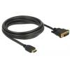 DELOCK kábel HDMI male to DVI 24+1 male kétirányú, 3m 85655
