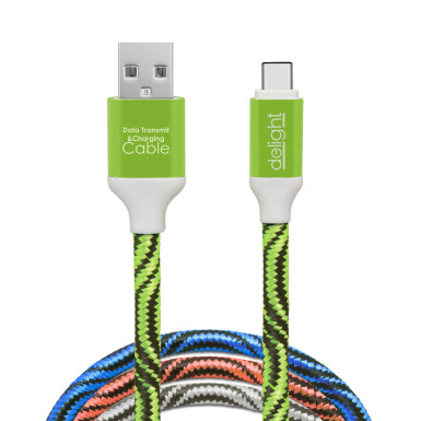 Delight USB Type-C adatkábel szövet bevonat 1m 55436