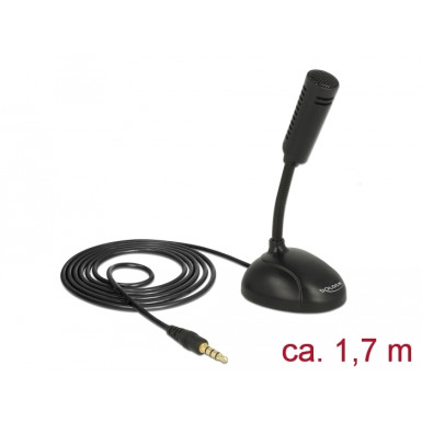 Delock mikrofon okostelefonhoz / tablethez állvánnyal 3,5 mm-es 4 pólusú sztereó jack 65872
