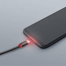 Delight MicroUSB Adatk&aacute;bel LED Black 55442M-BK