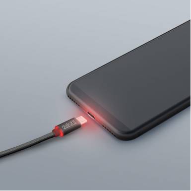 Delight MicroUSB Adatkábel LED Black 55442M-BK Delight MicroUSB Adatkábel LED Black 55442M-BK