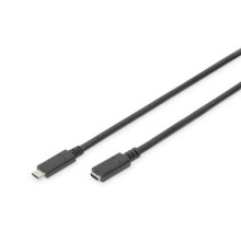 Cable USB 3.1 Gen.2 SuperSpeed+ 10Gbps Type USB C/C M/F black 1m AK-300210-007-S