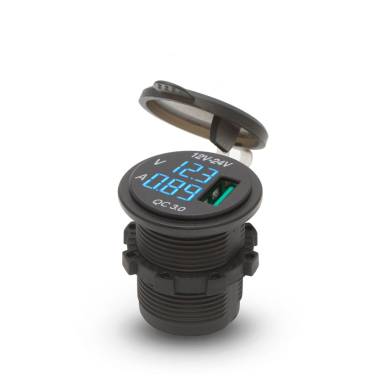 Delight Szivargyújtó helyére beépíthető csavaros USB aljzat LED feszültségkijelzéssel 54927BL Delight Szivargyújtó helyére beépíthető csavaros USB aljzat LED feszültségkijelzéssel 54927BL