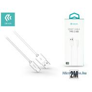 Devia USB - USB Type-C adat- és töltőkábel 2 m-es vezetékkel - Devia Smart USB Type-C 2.0 Cable - white ST312038