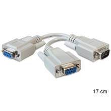 Delock adapter, soros Sub-D9 apa  2 x anya, 17 cm 65403