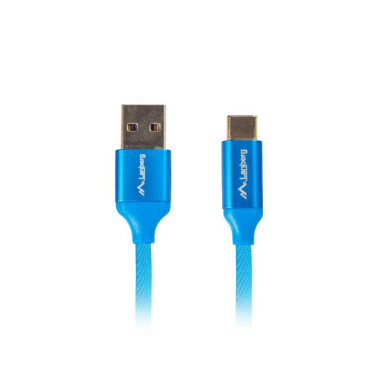 Lanberg cable Premium Quick Charge 3.0 ,USB-C(M)->A(M) 1,8m Blue CA-USBO-22CU-0018-BL