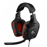 Logitech Gaming Headset G332 Symmetra - Fekete/Piros - 3.5 MM, Leatherette 981-000757 mikrofonos gaming fejhallgató