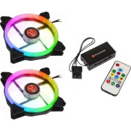 Ventilátor RAIJINTEK IRIS 14 Rainbow RGB PWM 14cm 2db-os + Vezérlő 0R400049