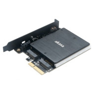 SSD Drive Beépítő Akasa M.2 PCIe és M.2 SATA SSD adapter RGB LED AK-PCCM2P-03