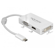 Delock Adapter USB-C > VGA / HDMI / DVI Female White 63924