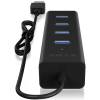 IcyBox 4x Port USB 3.0 Hub, Black IB-HUB1409-U3