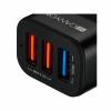 CANYON CANYON Universal 3xUSB car adapter(1 USB with Quick Charger QC3.0), Input 12-24V, Output USB/5V-2.1A+QC3.0/5V-2.4A&9V-2A&12V-1.5A, with Smart IC, black rubber coating+black metal ring+QC3.0 port with blue/other ports in orange, 66*35.2*2