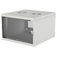 Intellinet Wallmount Cabinet 6U 540/400mm Rack 19'' glass door, flat pack, gray 714150
