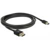 Delock cable Displayport (M) -> Displayport mini (M) v1.4 8K 2m black 84928